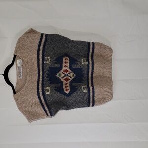 Vintage crew neck sweater vest ramie cotton size small.